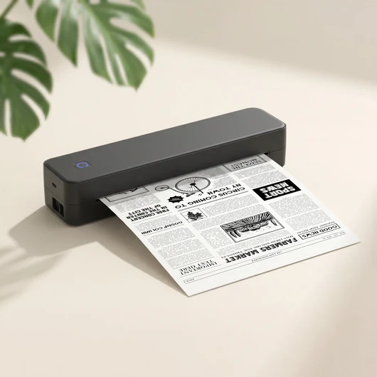Odyxy™ Portable Thermal Printer printing a sheet on a desk